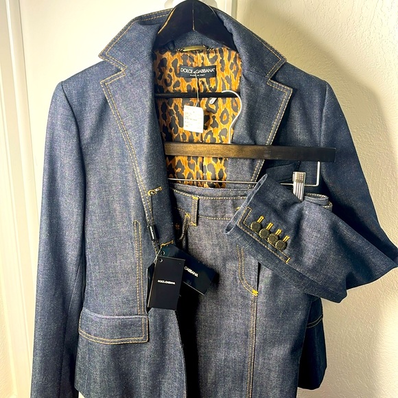 DOLCE & GABBANA VINTAGE 2 piece DENIM SUIT - Picture 1 of 14